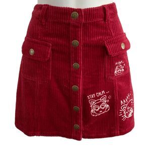 Disney Pixar Turning Red Corduroy Mini Skirt S